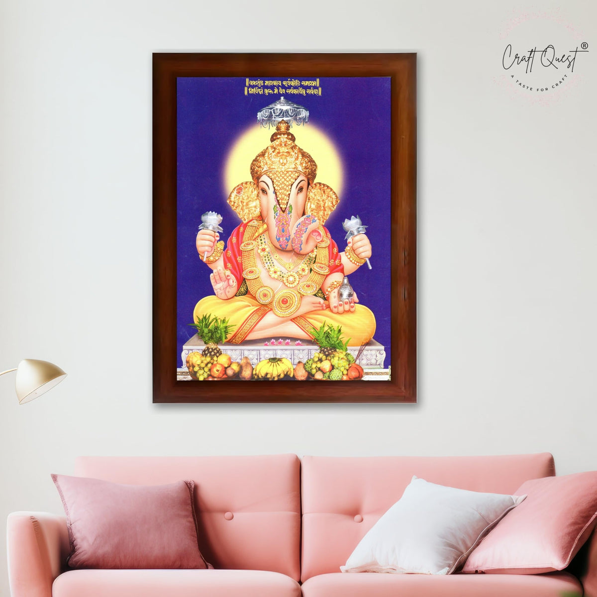 CRAFT QUEST Lord Shree Ganesh Ganpati ji Modern Wall Painting With Frame For Home and Office Decor