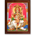CRAFT QUEST Saraswati Devi Goddess Saraswathi Maa Wall Painting Sparkle Coated Framed Home Décor Synthetic wooden Framed