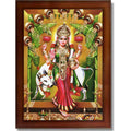 CRAFT QUEST Goddess Lakshmi Mata Vaibhav Laxmi Wall Painting Photo Framed | Acrylic Glass, Lightweight | Ideal for Home, Office, Temple & Puja Room, Wall Decor