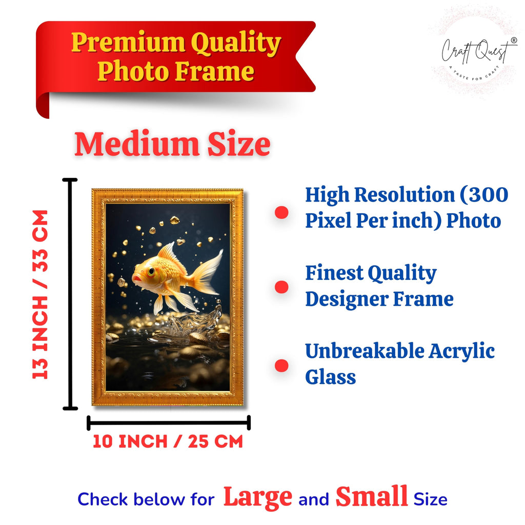CRAFT QUEST Vastu Fishes Painting With Floating Frame Home Office Wall Decor | Paintings for Home Decoration, Living room, Bedroom and Office Décor