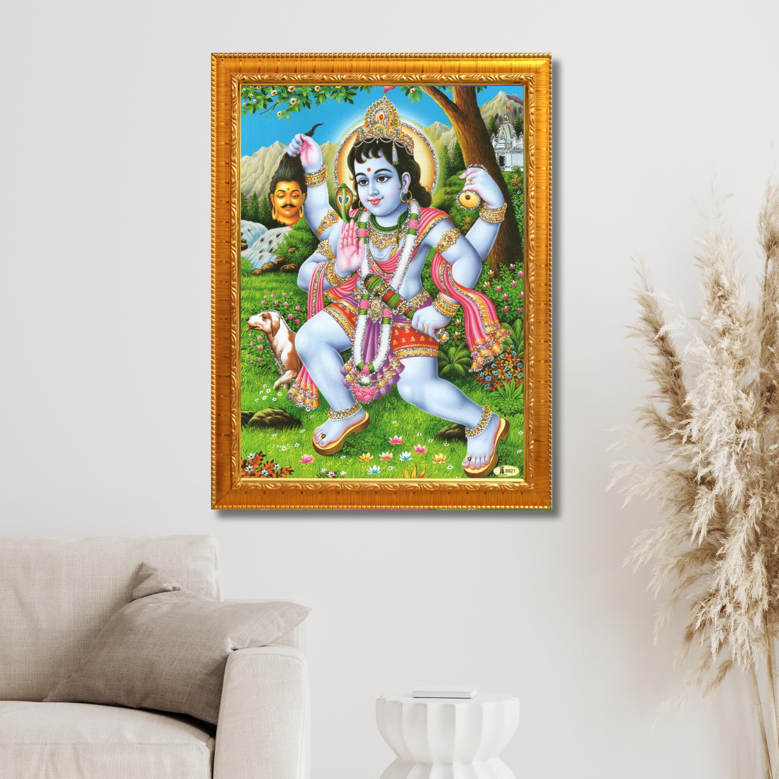 CRAFT QUEST Kaal Bhairav/Lord Bhairava/Bhairon Baba/Bhairavnath/Batuk Bhairav Religious Photo Frame & Acrylic Sheet Glass