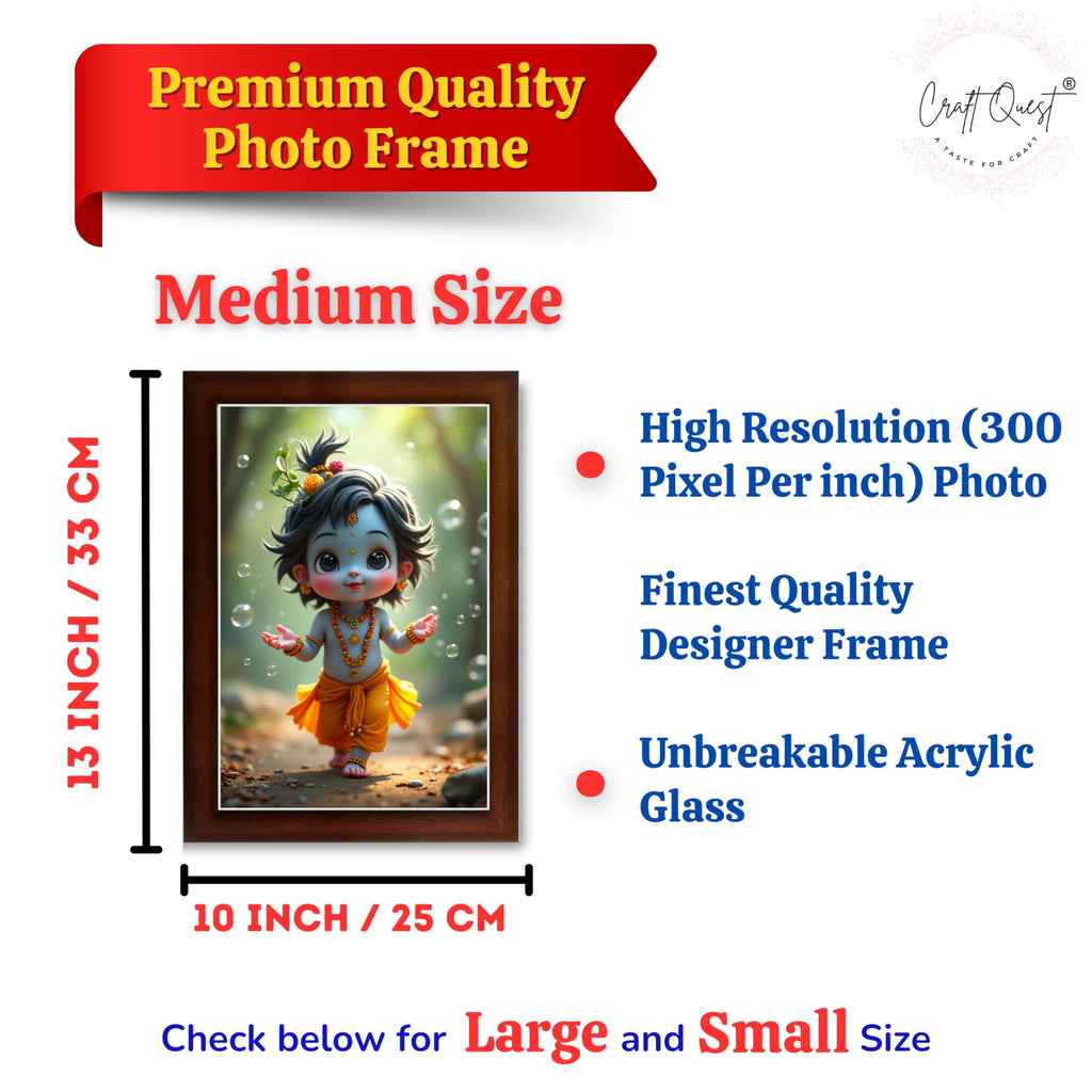 CRAFT QUEST Shri Bal Gopal Painting | Krishna Photo Frames for Walls, Home, Bedroom, Living Room and Home Decor