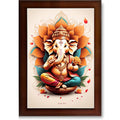 CRAFT QUEST Lord Ganpati Ganesha ji Wall Hanging Frame for Living Room, Bedroom, Office & Pooja Room Décor GA-213