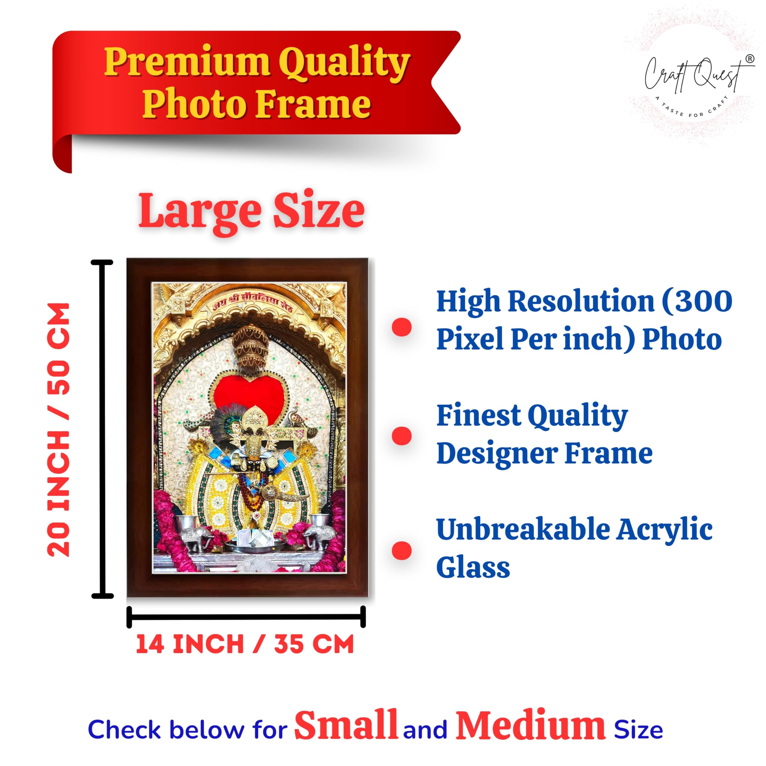 CRAFT QUEST Shree Sanwaliya Seth Shringaar Darshan Religious Photo Frame