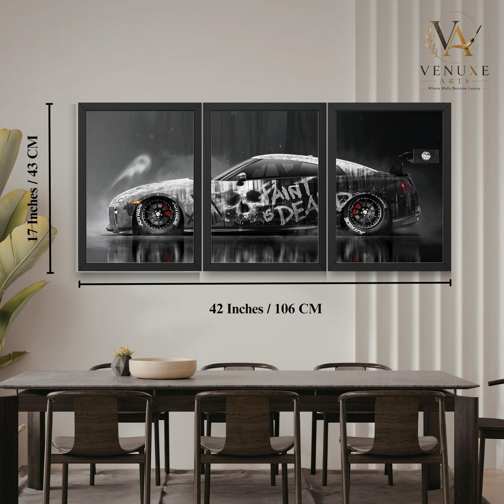 VENUXE ARTS Set Of 3 Big Sports Cars Framed Posters Gift Items for Boys Room Wall Decoration Bedroom Living Room Office Studio Décor | Car Poster Frame for Wall Décor