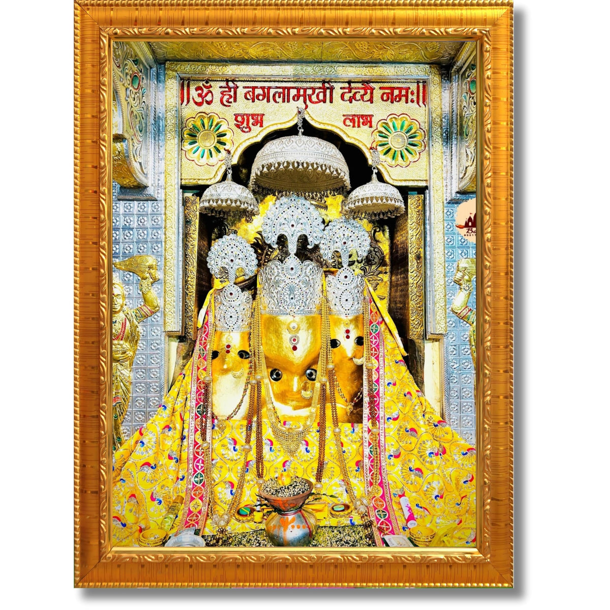 CRAFT QUEST Baglamuklhi maa/mata wodden Religious Photo Frame for Home, Office