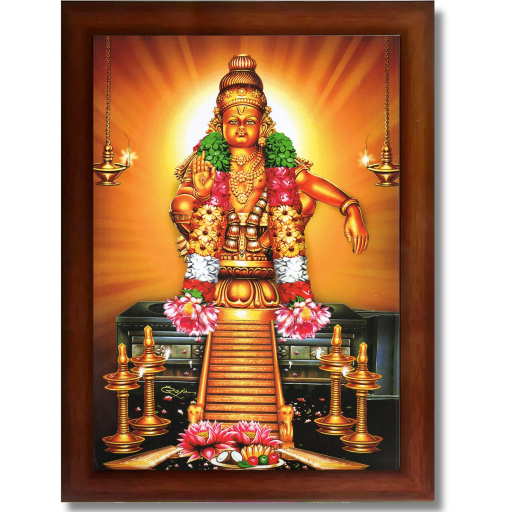 CRAFT QUEST Lord Ayyappa Swamy Ayyappan Iyyappan South photo Frame For Wall Painting,Temple, Pooja, Home Décor Items