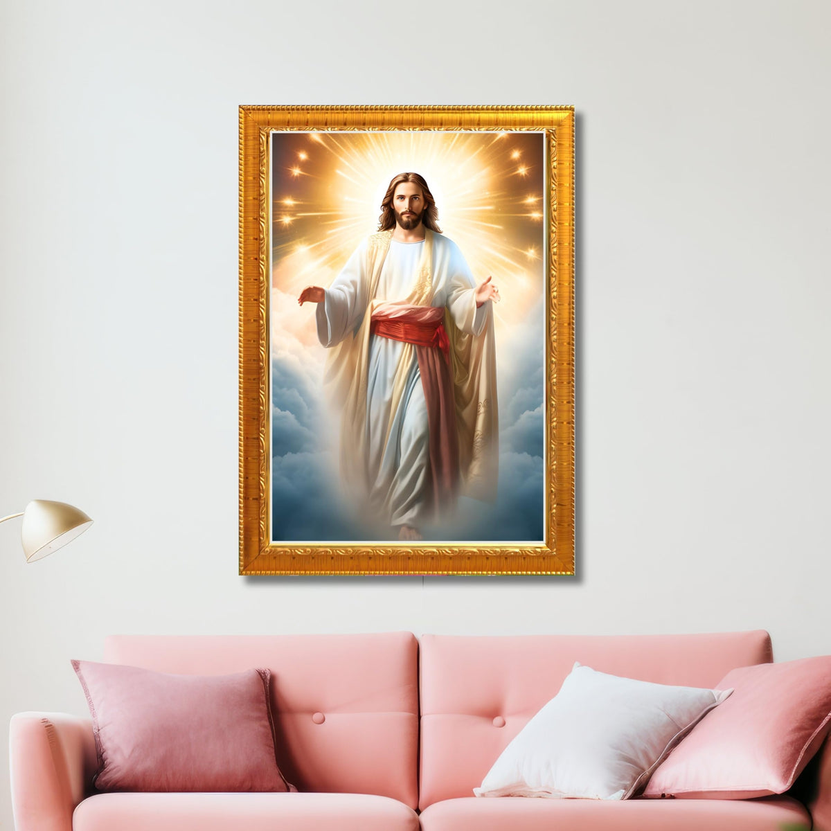 CRAFT QUEST Lord Jesus Christ Blessing Wall Artwork Wood Photo Frame Wall Hanging Gift Item