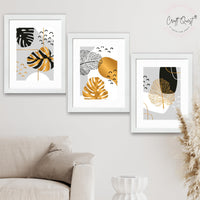 CRAFT QUEST Wall Art Decor Paintings | Set of 3 Abstract Wall Art Frames for Home Decoration | Ideal for Living Room, Bedrooms & Offices