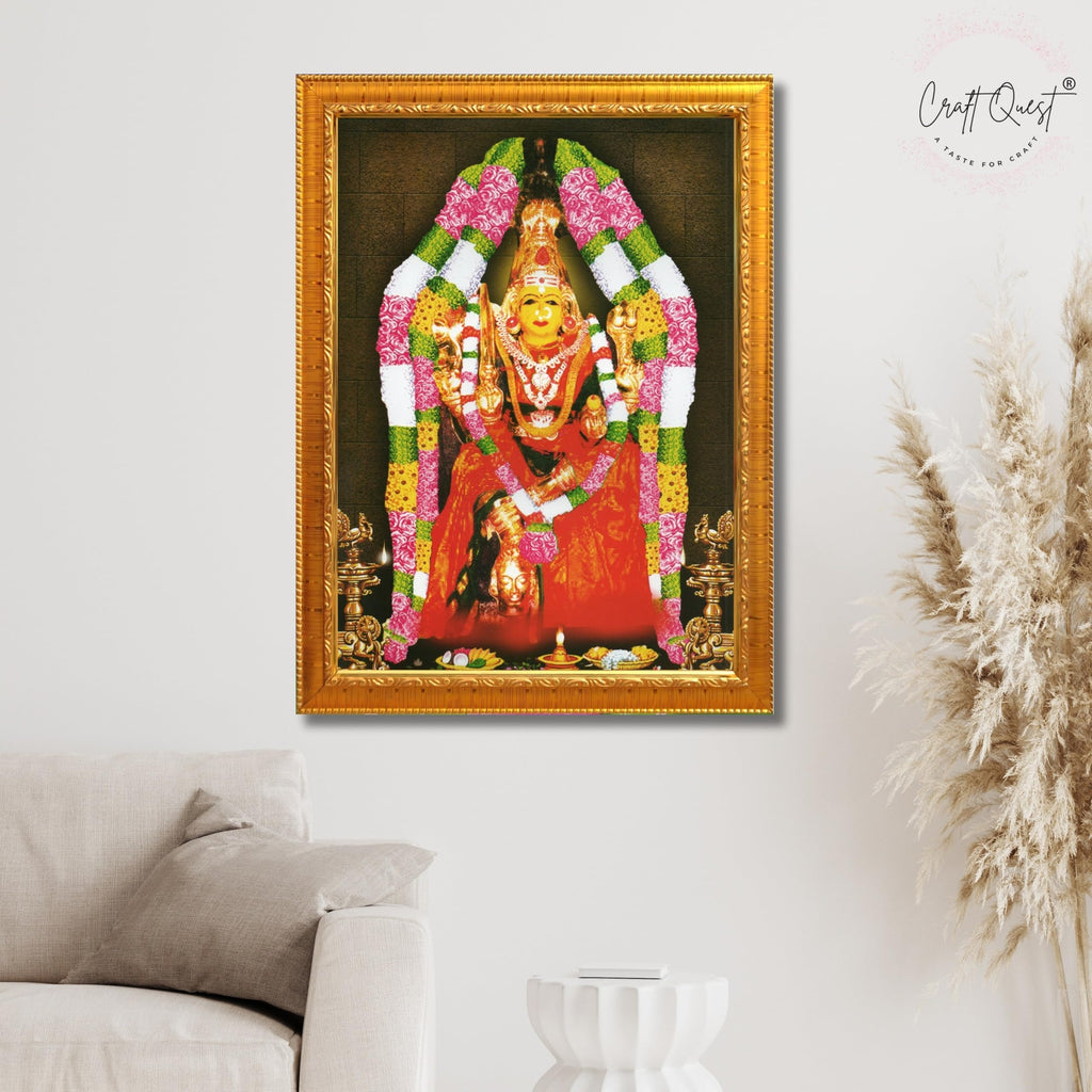 CRAFT QUEST Angala Parameswari Amman Angalamman Photo Frame For Walls, Room, Pooja,Home,Temple Décor Framed