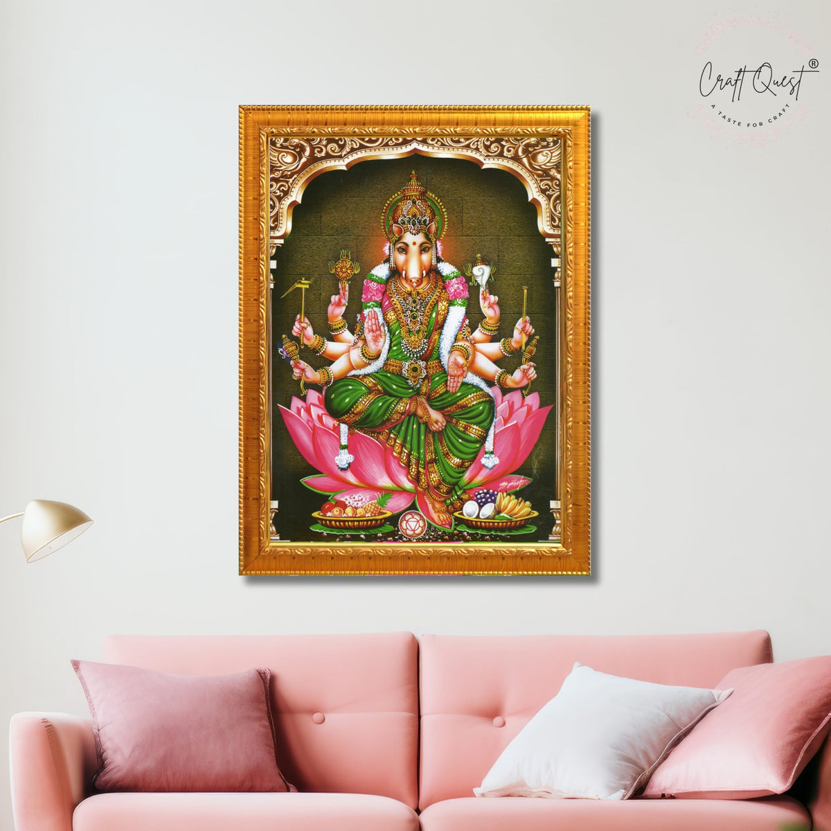 CRAFT QUEST Varahi Amman Photo Varahi Wall Painting Photo Frame | South God Frame for Home, Office, Temple & Gifting