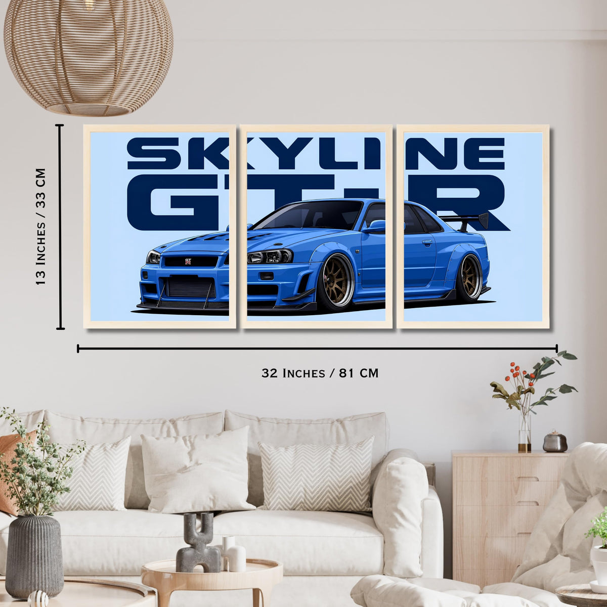 VENUXE ARTS Set Of 3 Big Sports Cars Framed Posters Gift Items for Boys Room Wall Decoration Bedroom Living Room Office Studio Décor | Car Poster Frame for Wall Décor