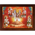 CRAFT QUEST Ayodhya Ram Mandir Photo Frame for Wall Decoration Gift Item Painting Landscape | Ram Darbar (14 inch x 10 inch, Brown, Religious)