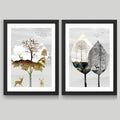 CRAFT QUEST 2 Piece Set of Wall Art poster Frame Painting for Wall Decoration With Acrylic Glass, living room, Home, Restraunt, Office