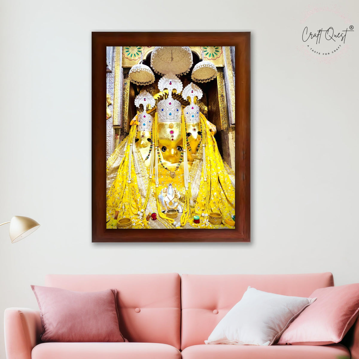 CRAFT QUEST Baglamuklhi maa/mata wodden Religious Photo Frame for Home, Office