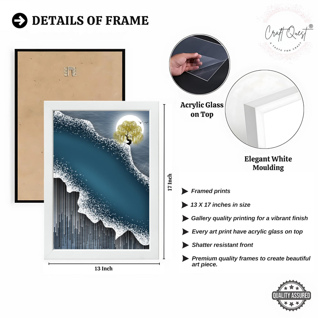 CRAFT QUEST Modern Art Abstract Fashionable Artwork Wall Art | Set of 3 Frames for Home Decoration | Ideal for Living Room, Bedroom & Offices