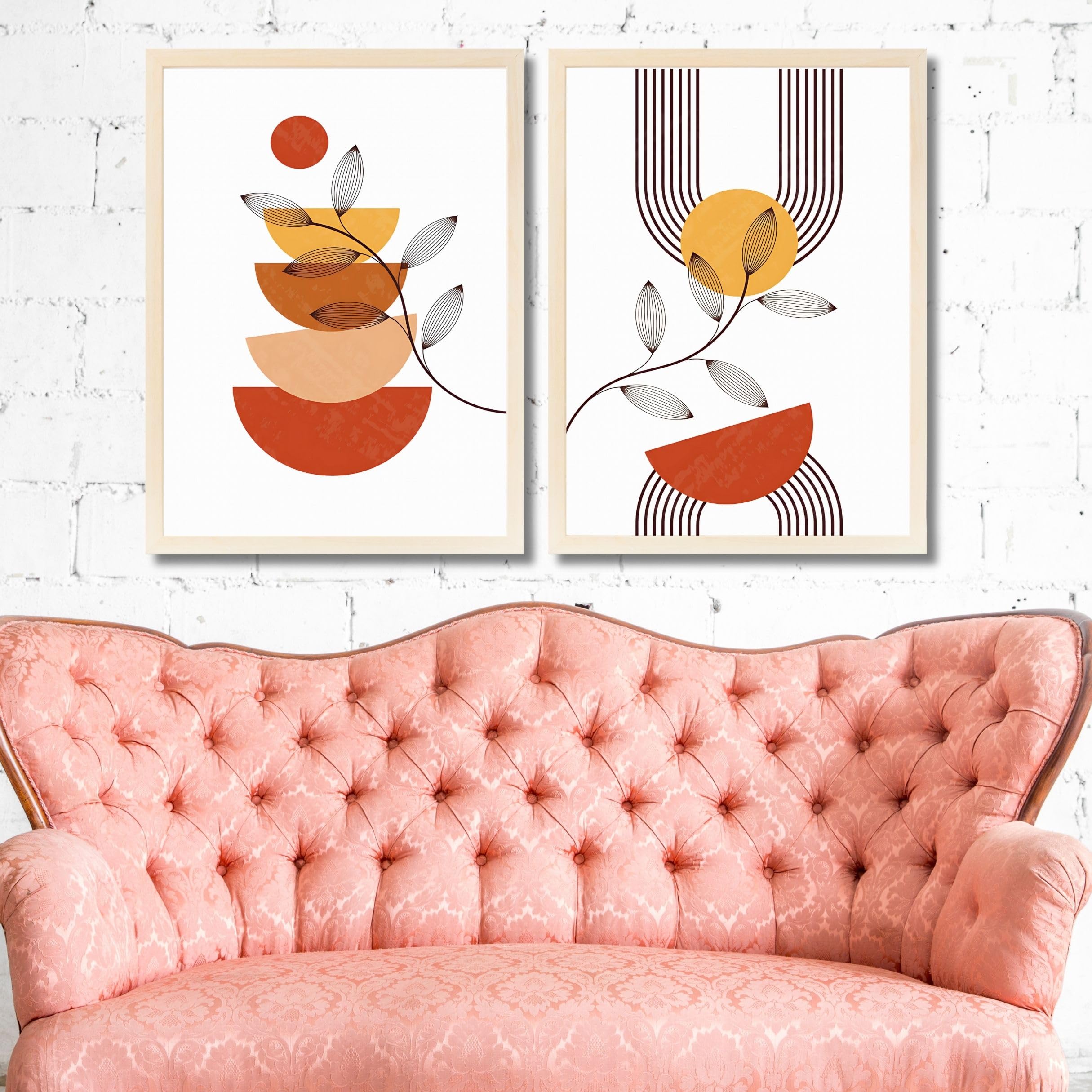 CRAFT QUEST Set of 2 piece Wall Art poster Frame Painting for Wall Decoration With Acrylic Glass, living room, Home, Restraunt, Office