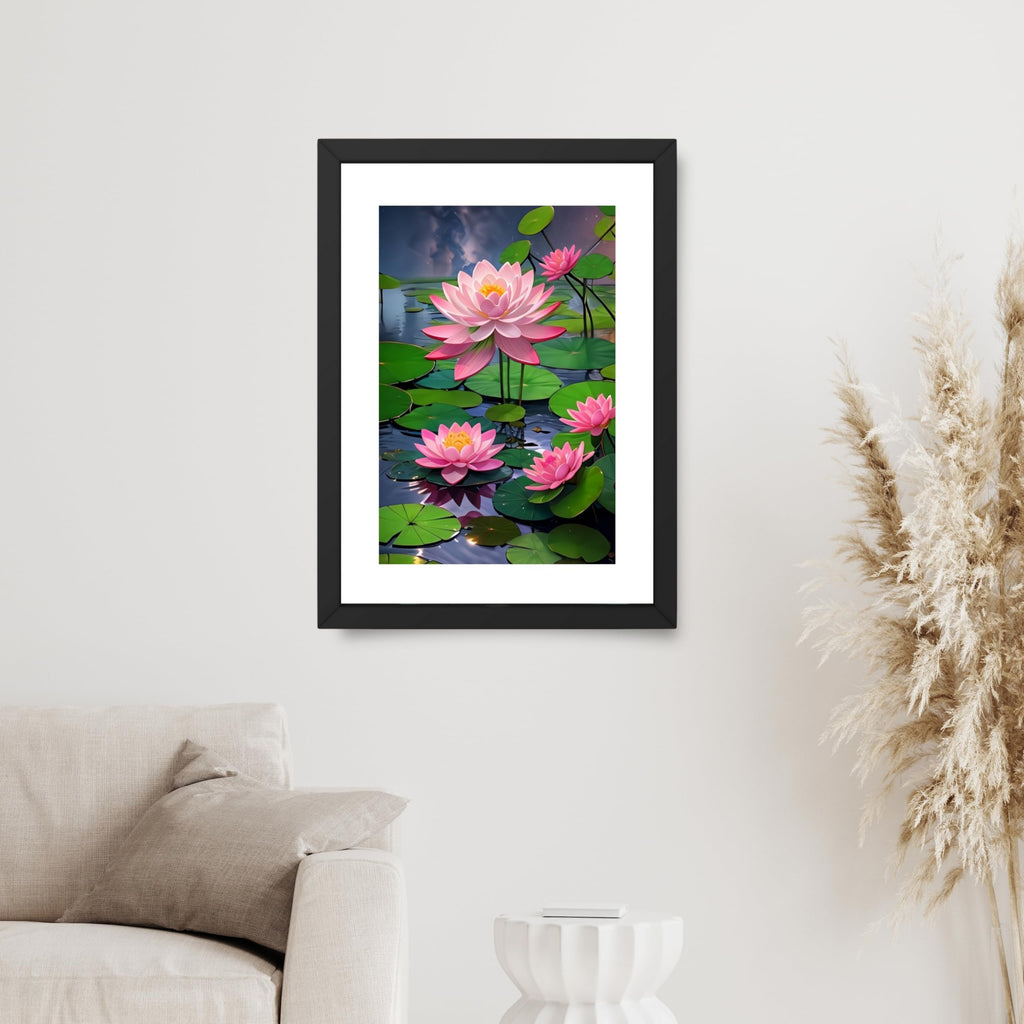 CRAFT QUEST Lotus Photo Frame Wall Vastu,Lotus Flower, Kamal Phool Painting for Vastu | Paintings for Home Decoration, Living room, and Office Décor