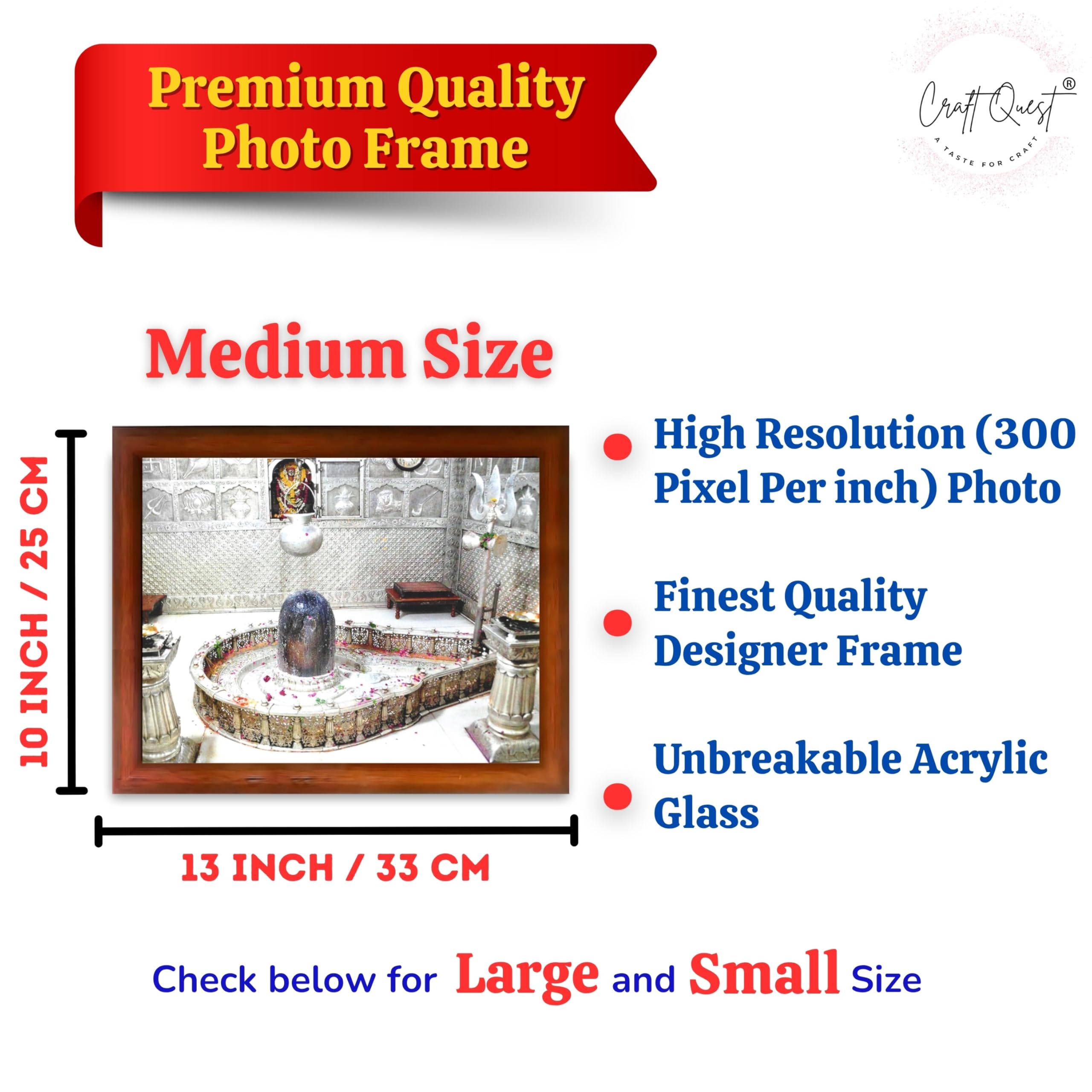 CRAFT QUEST Mahakal Shivling Photo Frame Shiv Mahadev Shiva Bholenath Mahakal Photo Frame, Religious Photo Frame