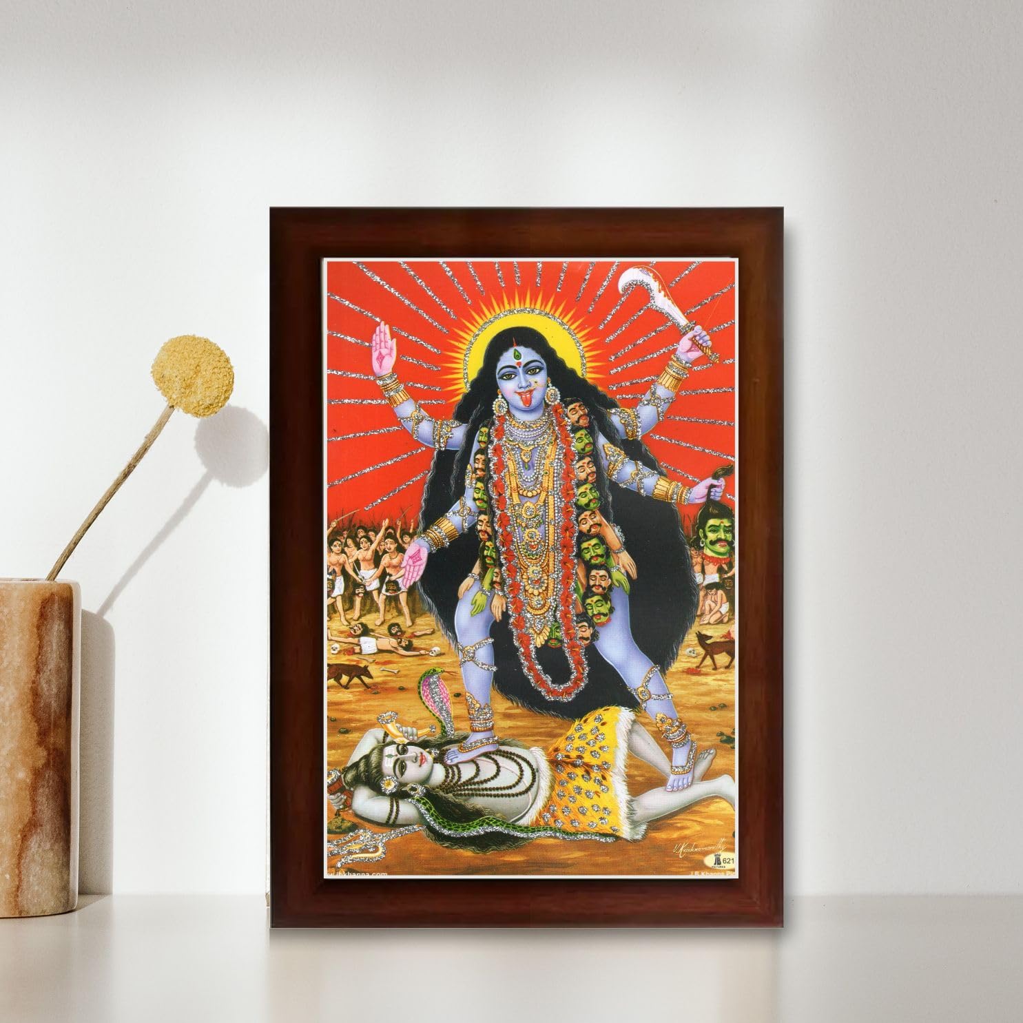 CRAFT QUEST Kali Mata photo with frame, God Religious Framed With Acrylic Glass