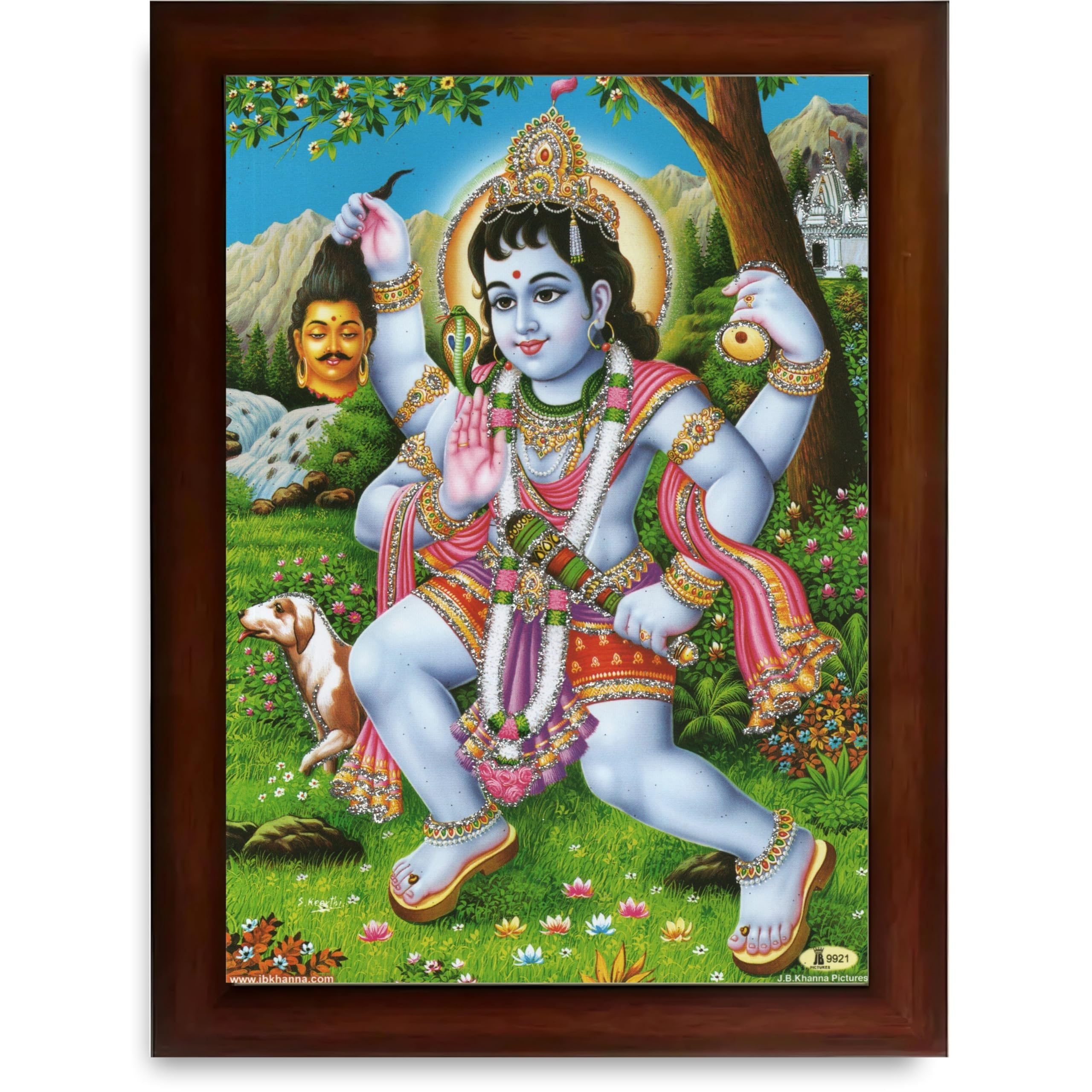 CRAFT QUEST Kaal Bhairav/Lord Bhairava/Bhairon Baba/Bhairavnath/Batuk Bhairav Religious Photo Frame & Acrylic Sheet Glass