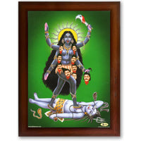 CRAFT QUEST Mahakali Kali Mata Ji Shiv Shiva Wall Painting Framed Home Decor
