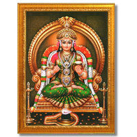 CRAFT QUEST Shiva & Maa Annapurna devi sitting on throne photo frame with Acrylic Glass for Kitchen, Food & Prosperity Blessing Hindu