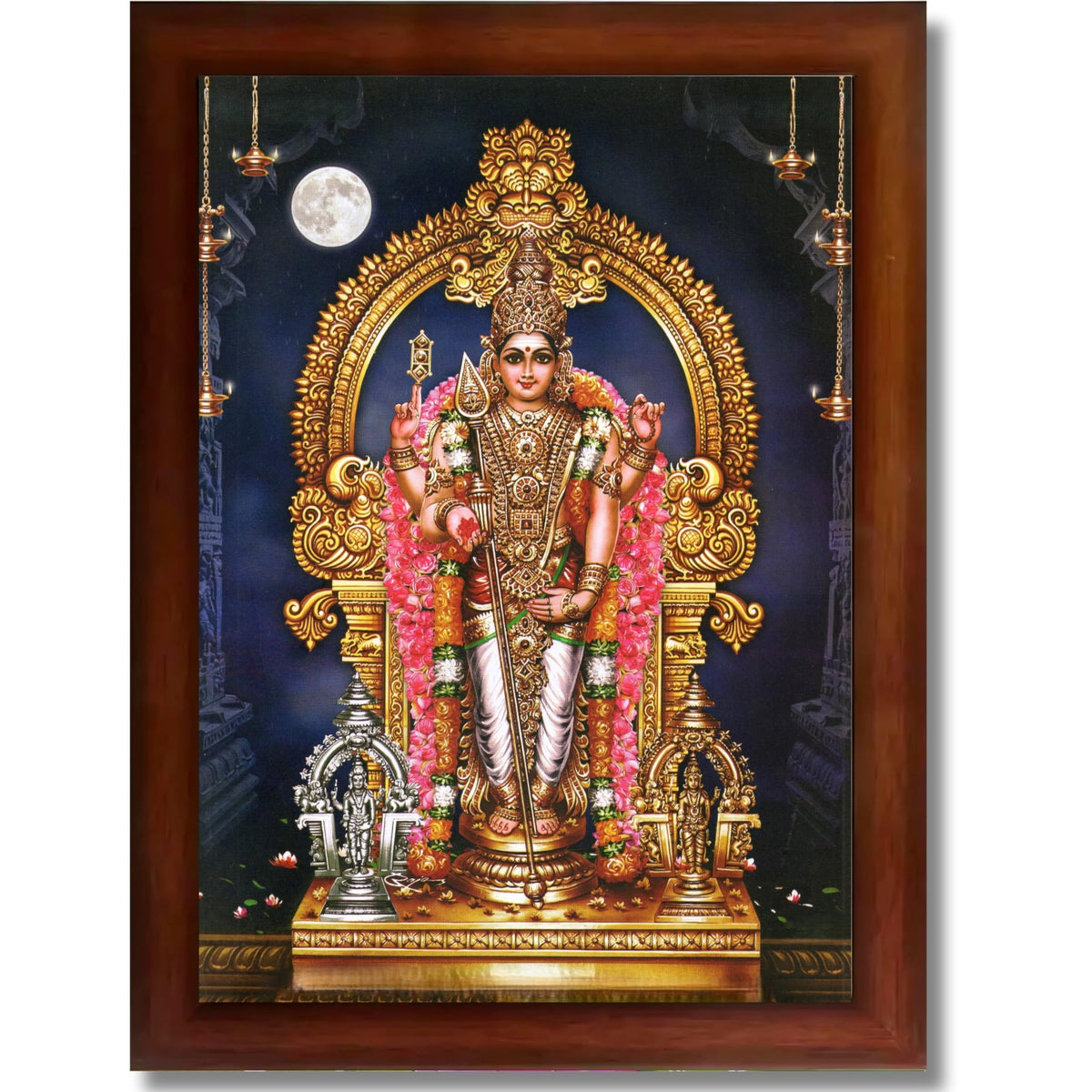 CRAFT QUEST Lord Murugan Subramanya Swamy Wall Photo Frame | South God Picture Frame for Home, Office, Temple & Gifting
