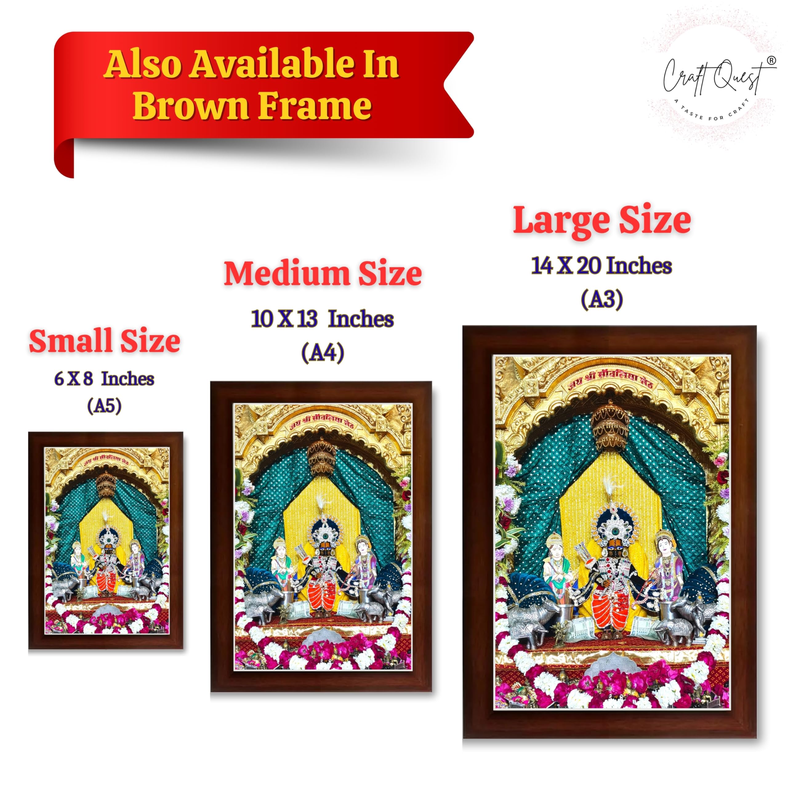 CRAFT QUEST ShrI Sanwaliya Seth Shringaar Darshan Religious Photo Frame