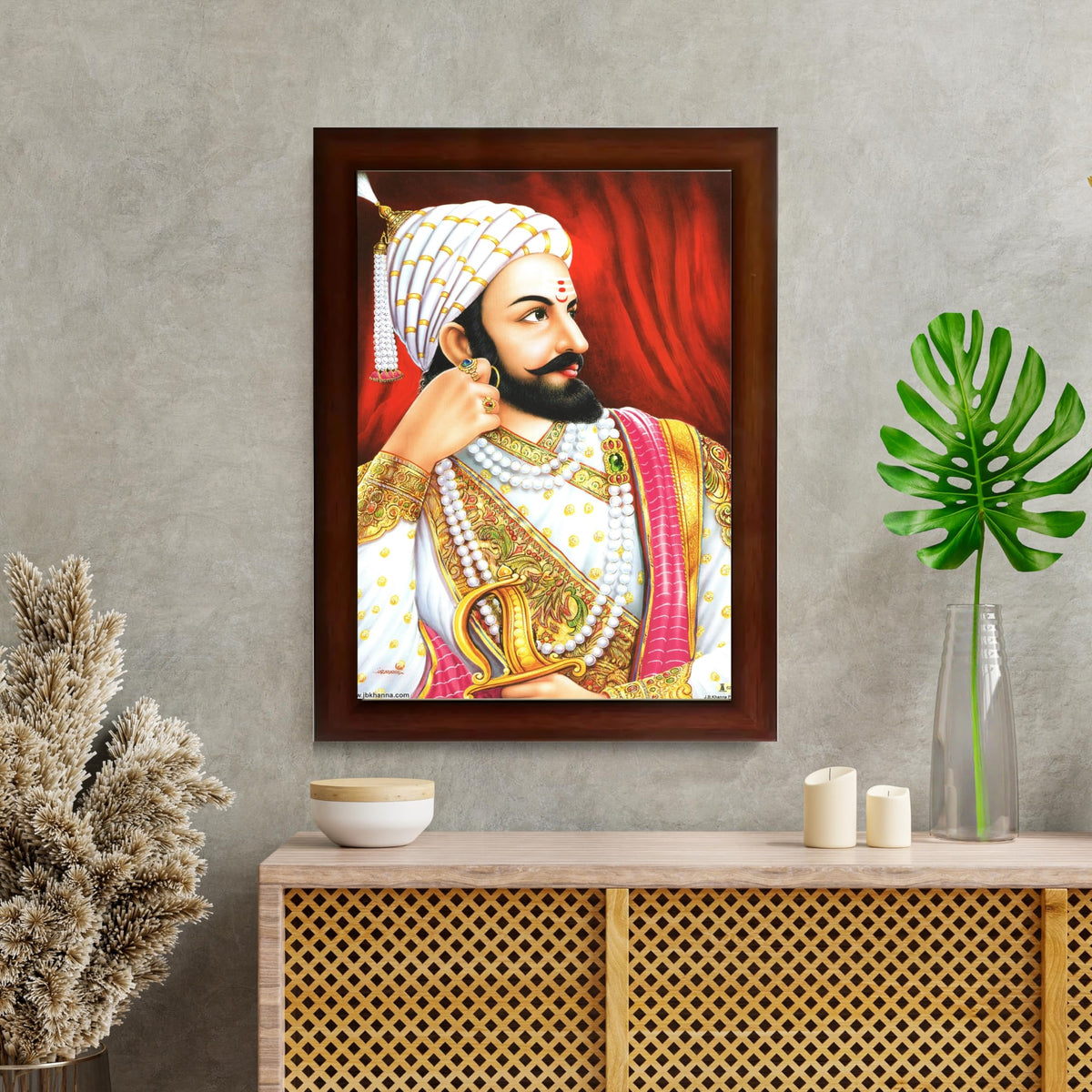 CRAFT QUEST Shivaji Chhatrapati Maharaj Wall Photo Frame | For Living, Pooja Room | Home Decoration Item | Best Gifting Option