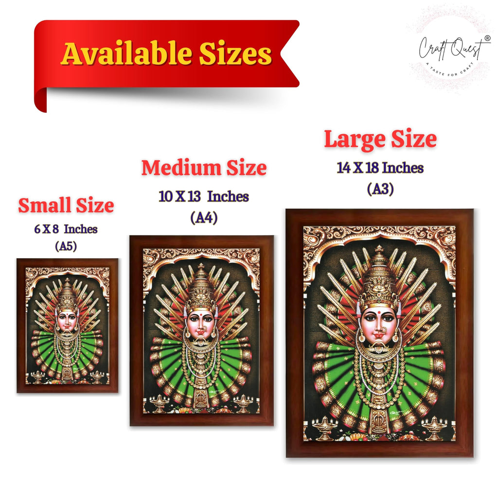 CRAFT QUEST Renuka Devi Yellamma Mata Ellamma Thalli Wall Photo Frame | South God Picture Frame for Home, Office, Temple & Gifting, Decor