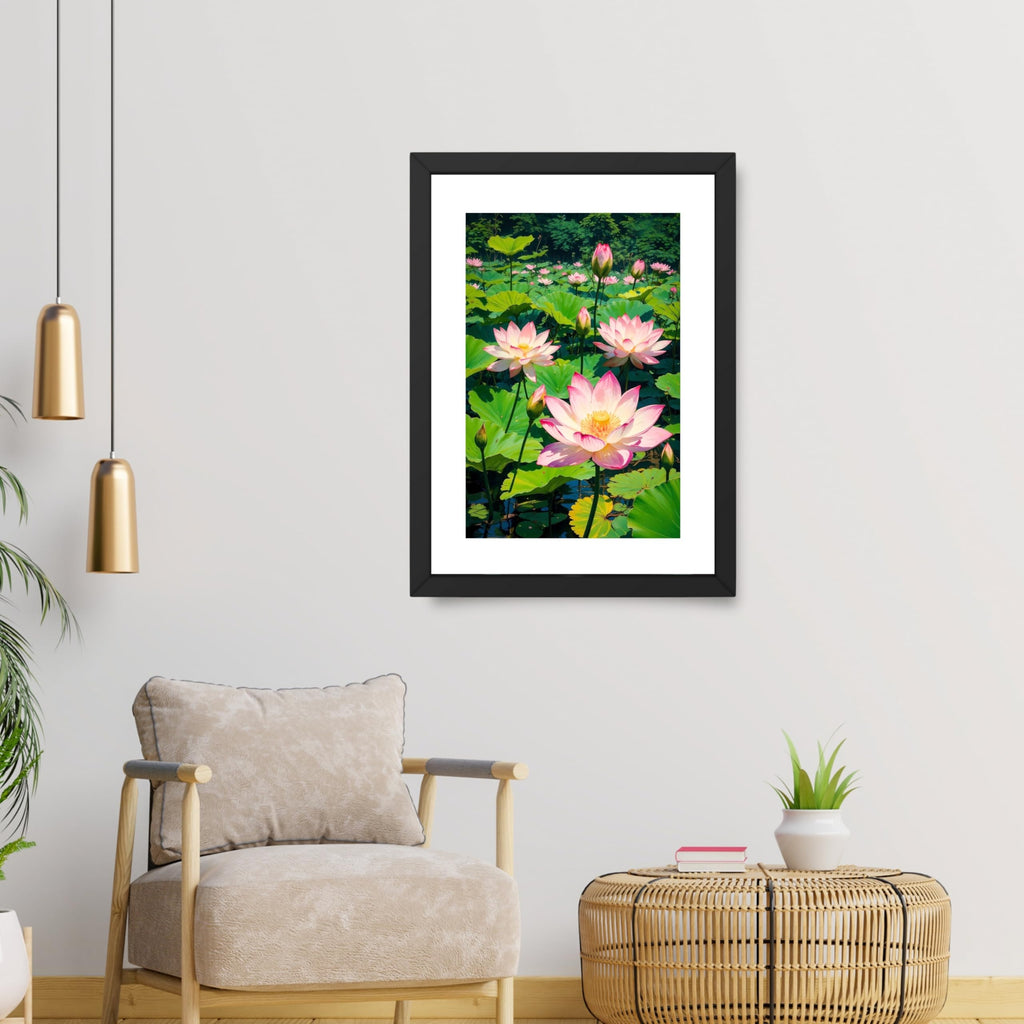 CRAFT QUEST Lotus Photo Frame Wall Vastu,Lotus Flower, Kamal Phool Painting for Vastu | Paintings for Home Decoration, Living room, and Office Décor