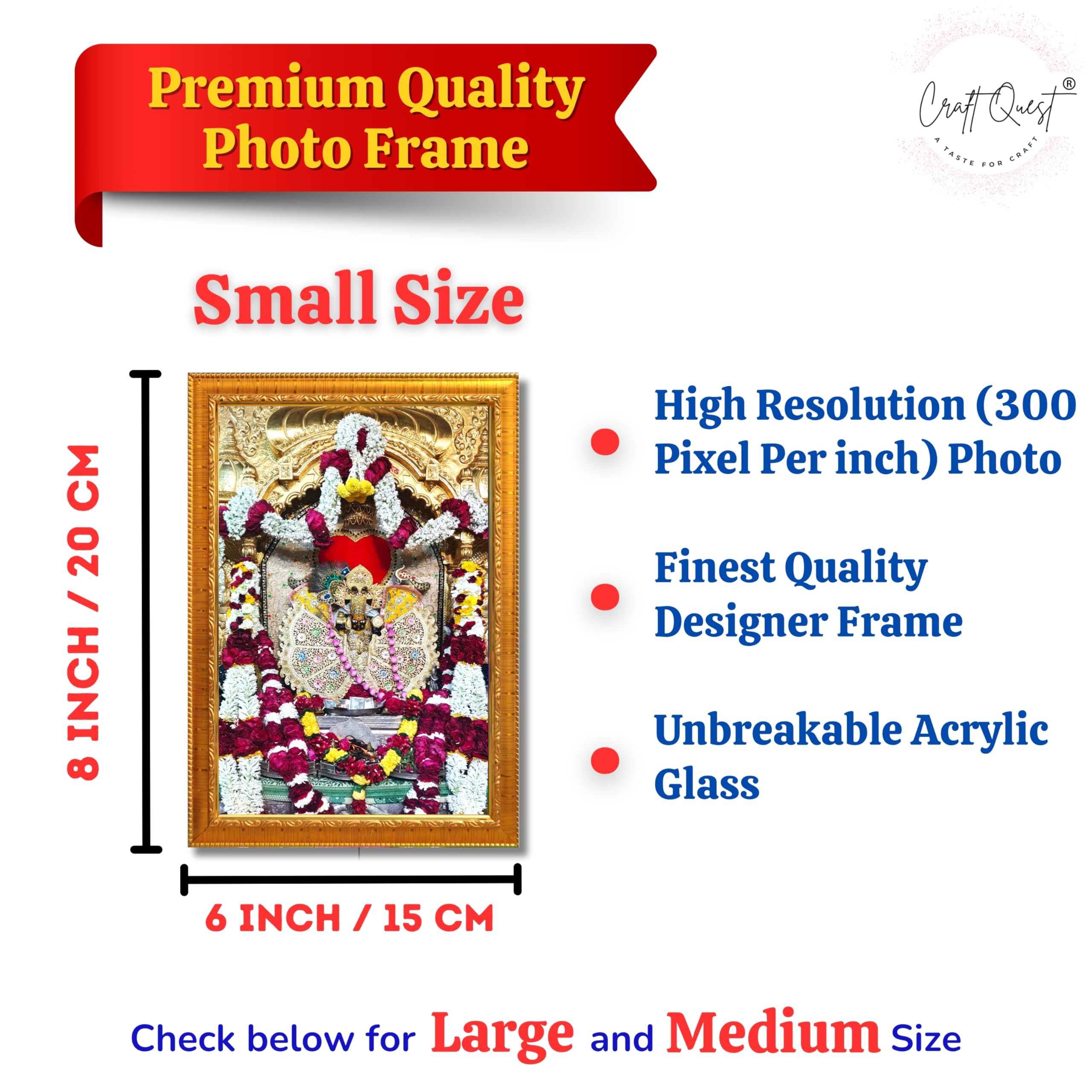 CRAFT QUEST Shri Sanwaliya Seth Shringaar Darshan Religious Photo Frame