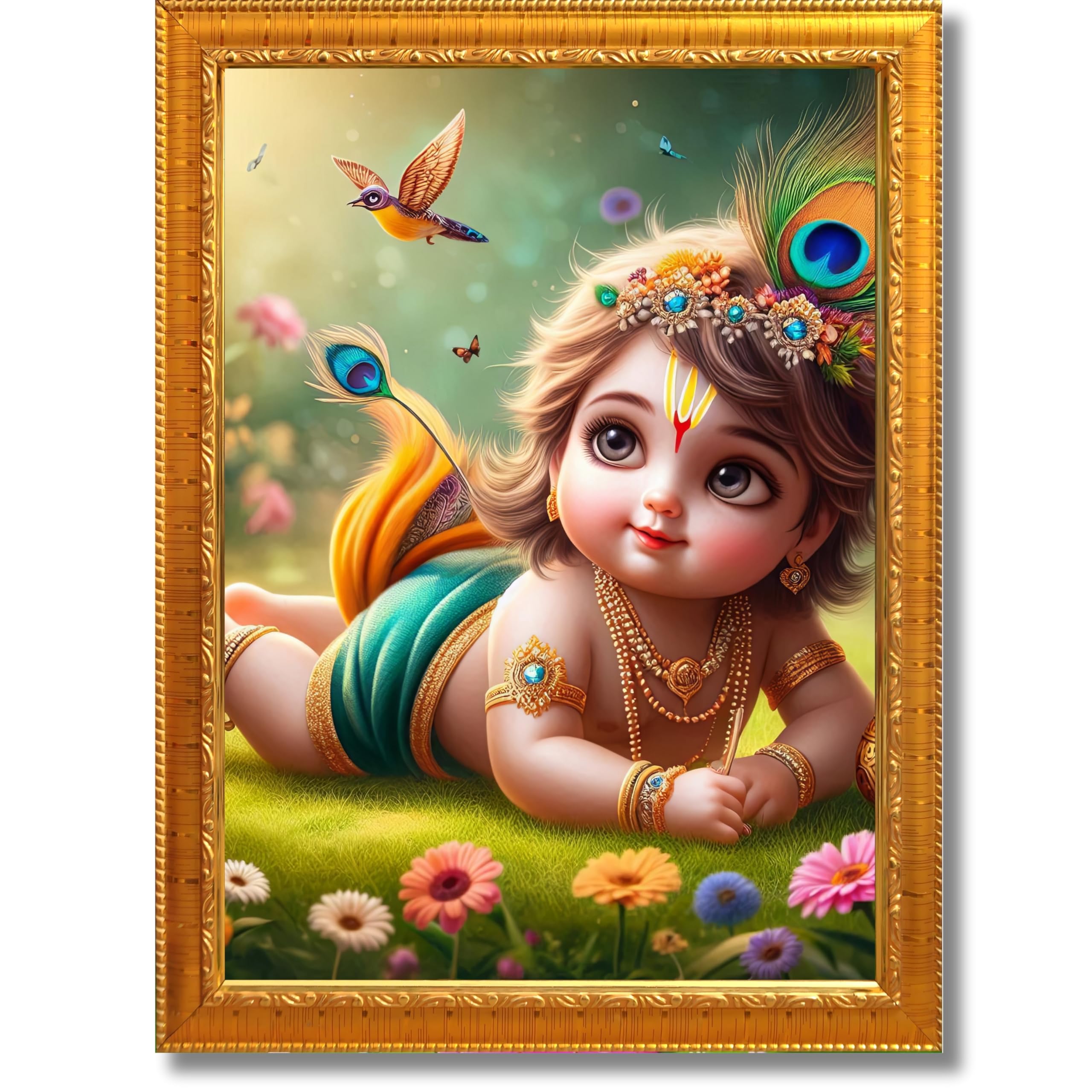 CRAFT QUEST Bal Gopal Krishna Photo For Pregnant Women Poster For Decoration Wall, Bedroom, Living Room,