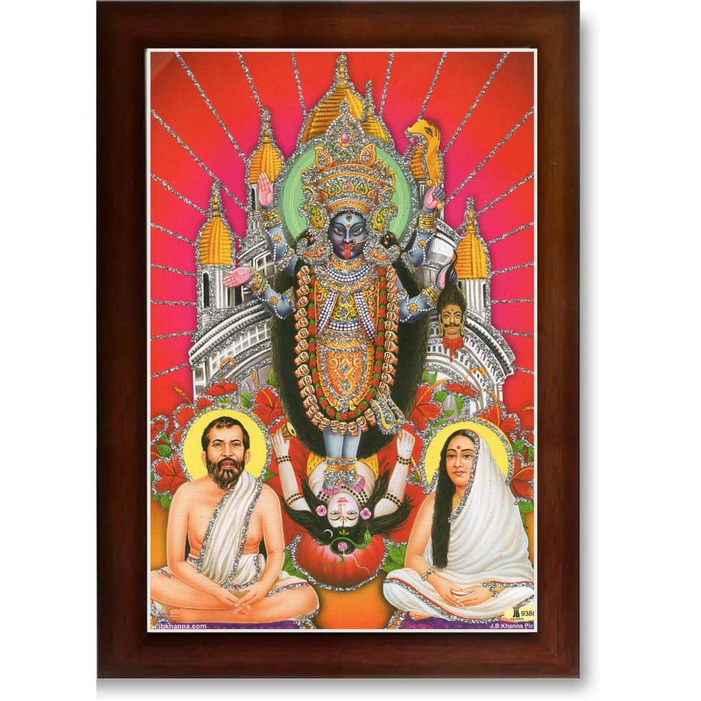 CRAFT QUEST Kali Mata photo with frame, God Religious Framed With Acrylic Glass