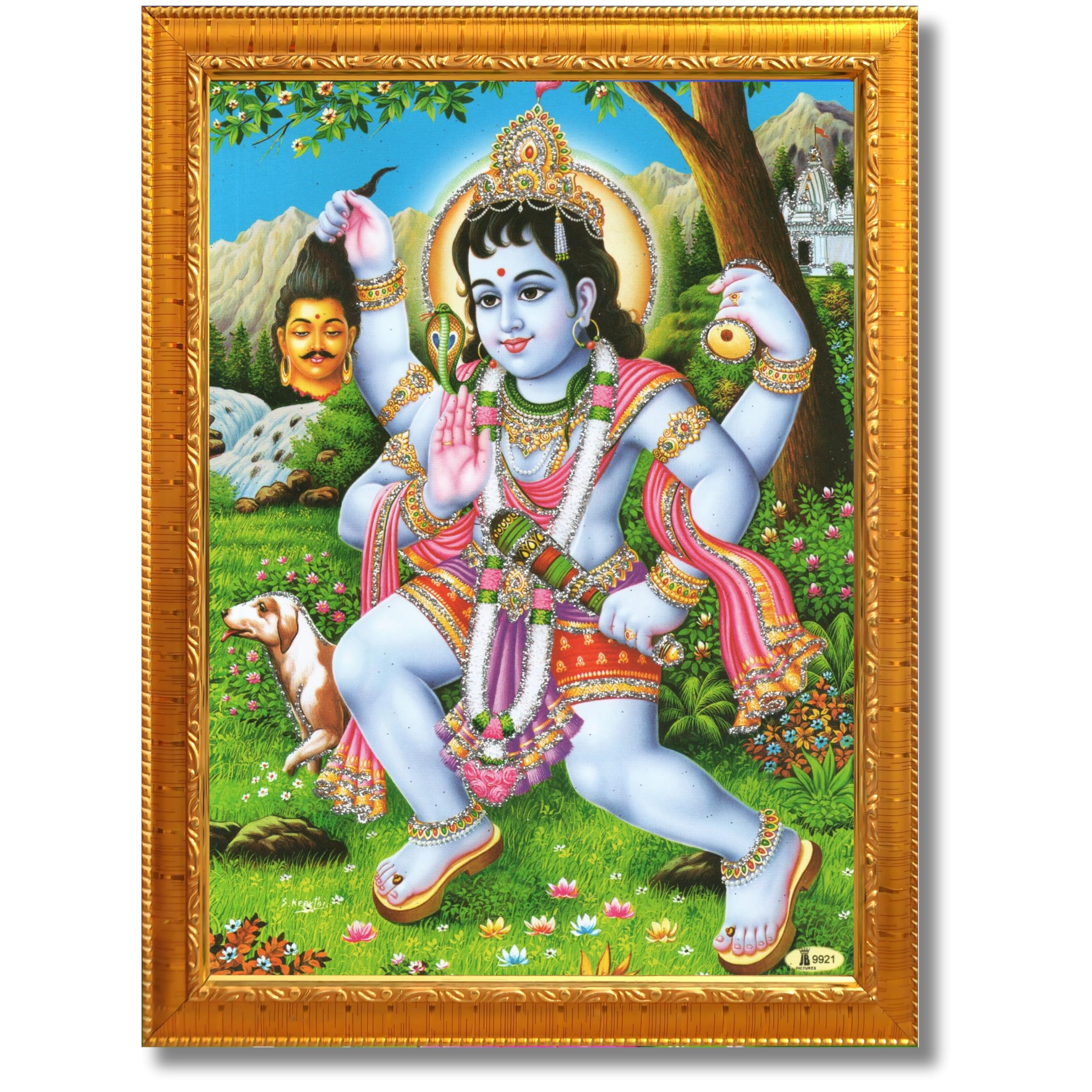 CRAFT QUEST Kaal Bhairav/Lord Bhairava/Bhairon Baba/Bhairavnath/Batuk Bhairav Religious Photo Frame & Acrylic Sheet Glass
