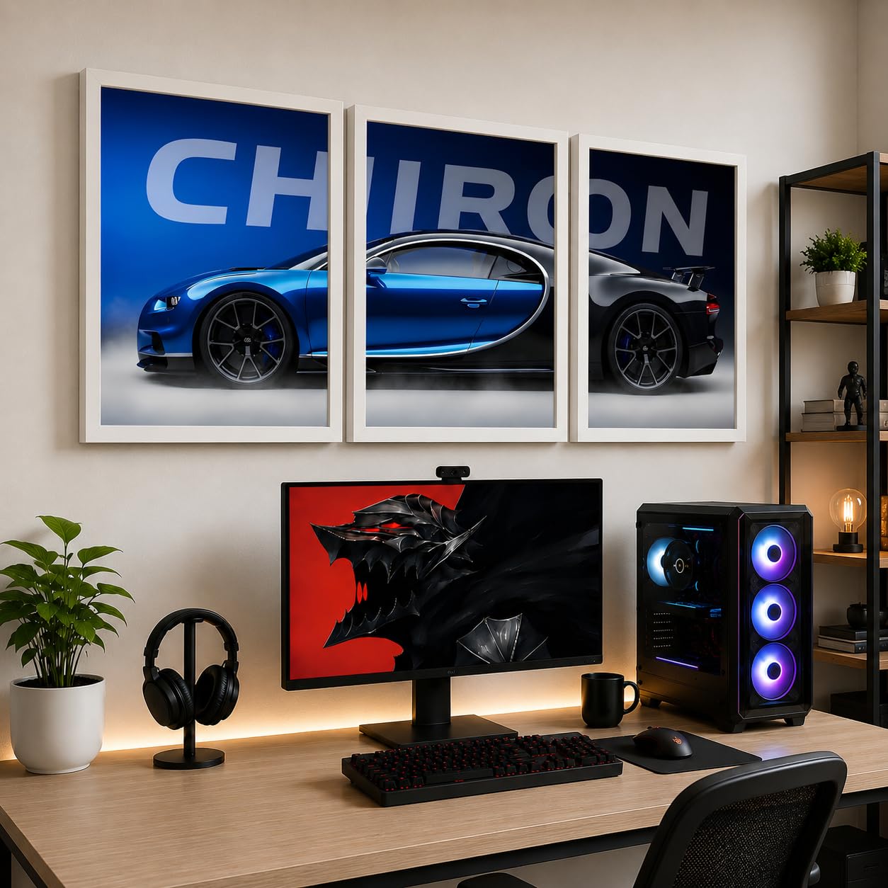 VENUXE ARTS Set Of 3 Big Sports Cars Framed Posters Gift Items for Boys Room Wall Decoration Bedroom, Living Room, Office, Studio Décor | Car Poster Frame for Wall Décor