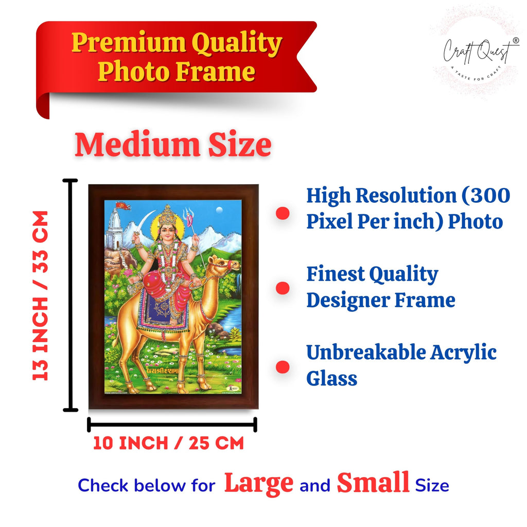 CRAFT QUEST Dasha Devi Mata Maa Shri Momai Dashamaa Wall Painting For Home Decor wooden framed