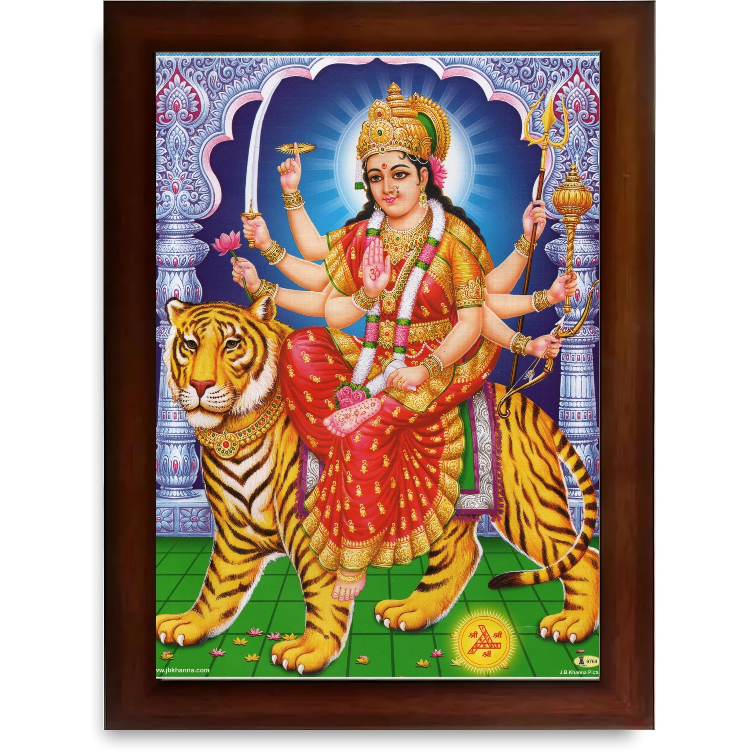 CRAFT QUEST Durga Mata Ji Nav Navdurga Wall Painting Framed Home Decor Items