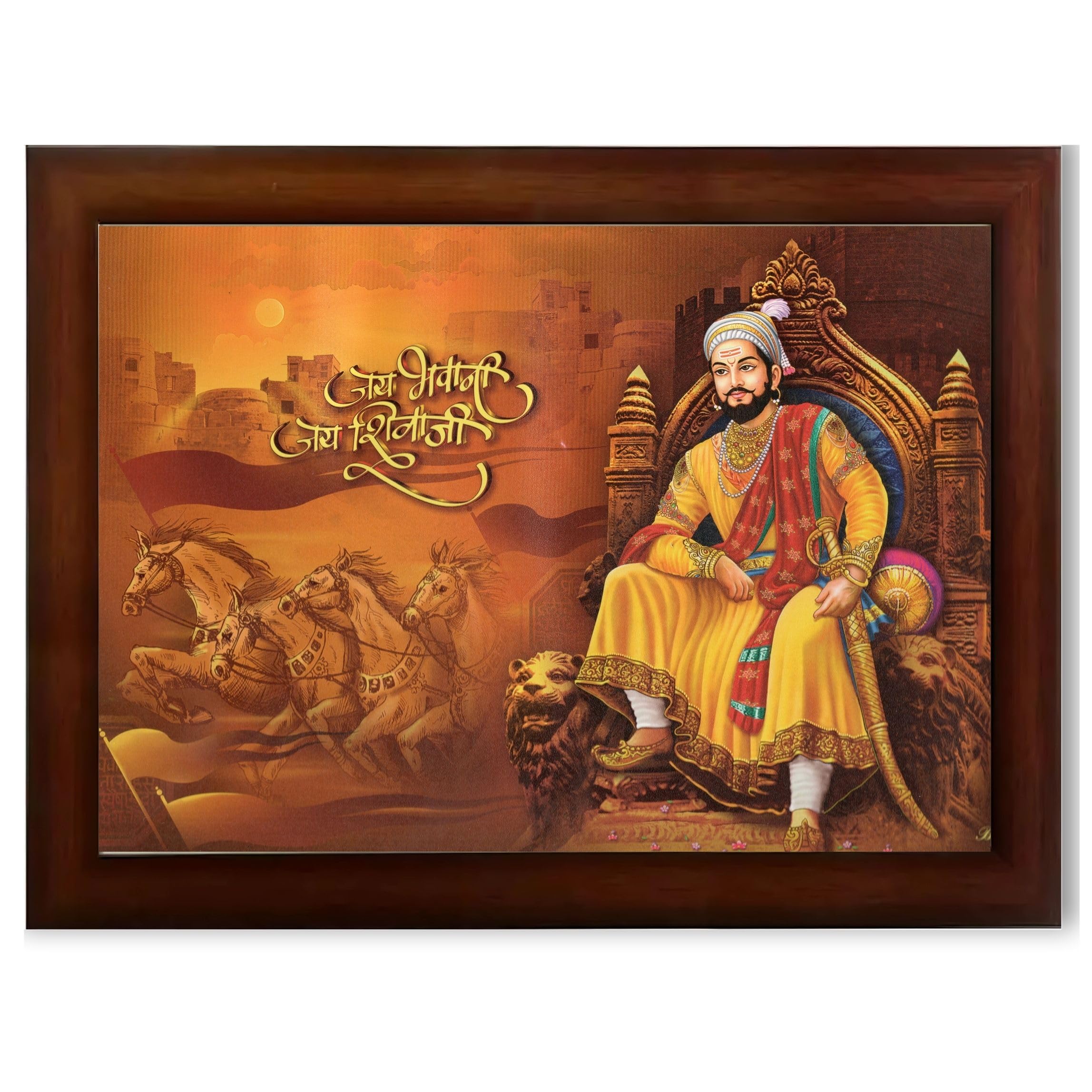 CRAFT QUEST Chhatrapati Shivaji Maharaj photo frame | Home Decorative items with synthetic frame