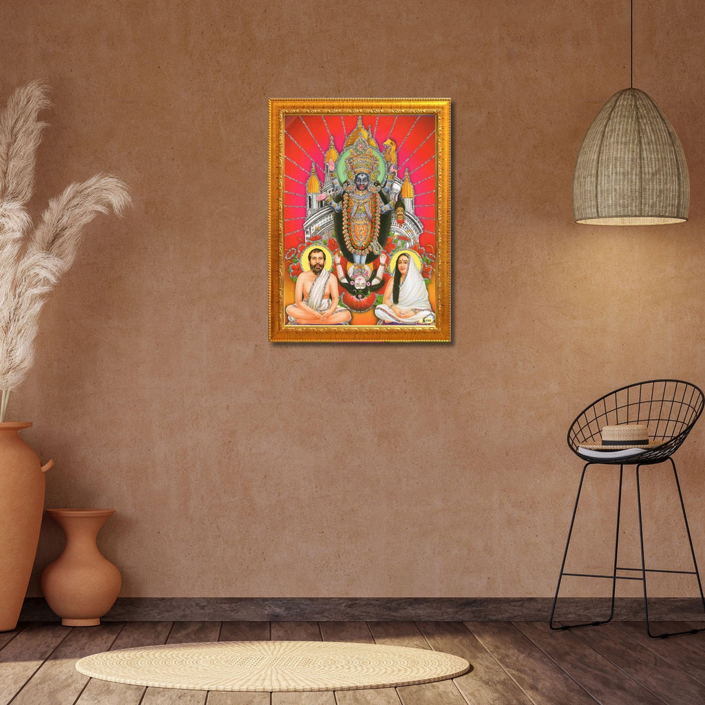 CRAFT QUEST Kali Mata photo with frame, God Religious Framed With Acrylic Glass