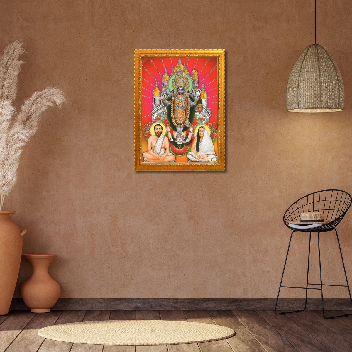 CRAFT QUEST Kali Mata photo with frame, God Religious Framed With Acrylic Glass