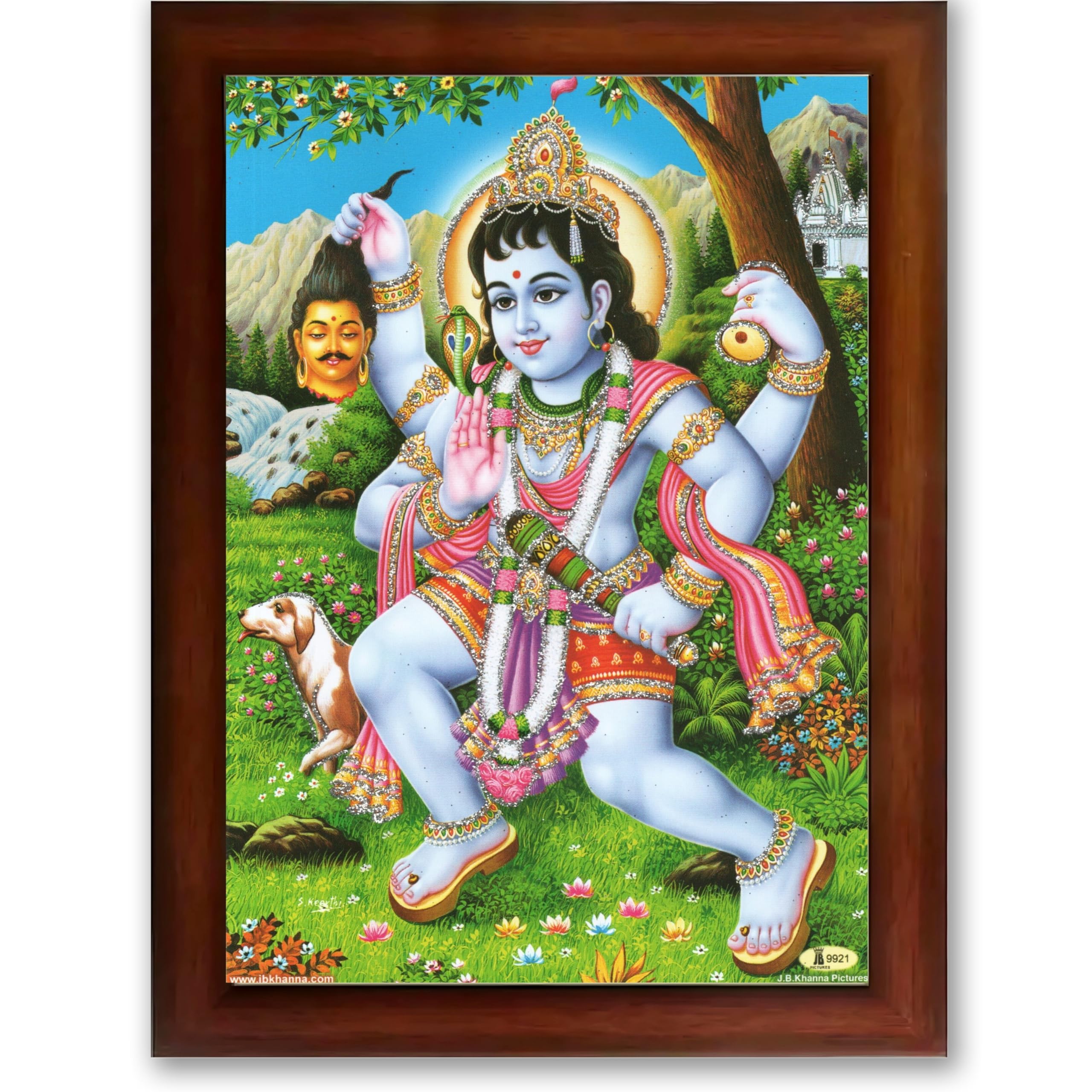 CRAFT QUEST Kaal Bhairav/Lord Bhairava/Bhairon Baba/Bhairavnath/Batuk Bhairav Religious Photo Frame & Acrylic Sheet Glass