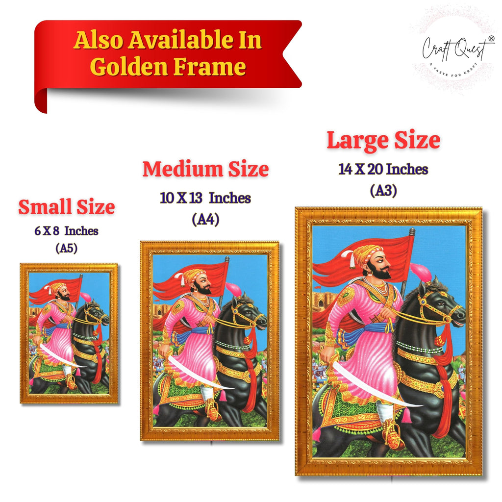 CRAFT QUEST Chattrapati Shivaji Maharaj Wall Painting With Acrylic Sheet | For Living, Pooja Room | Home Decoration Item | Best Gifting Option