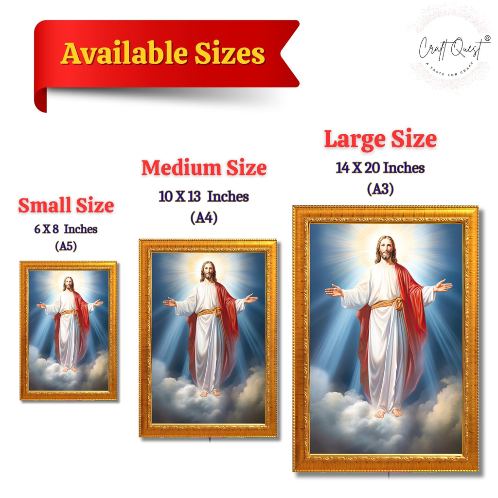 CRAFT QUEST Jesus Christ Wall Artwork Photo Frame Spiritual Christian Wall Décor Item for Room and Prayer