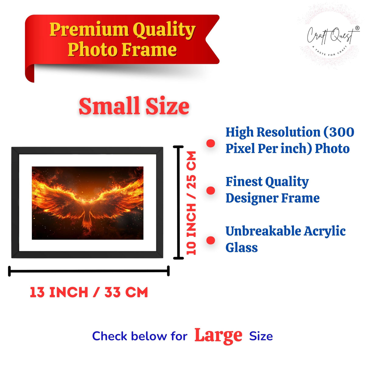 CRAFT QUEST Phoenix Bird Painting – Rising Phoenix Vastu Wall Art – Wall Decoration – Positive Energy Painting for Success, Growth & Spiritual Inspiration