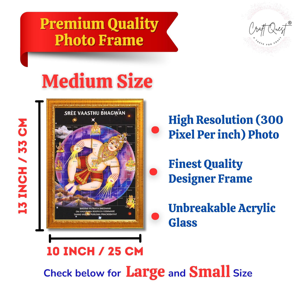 CRAFT QUEST Bhagwan Vastu Purush Bhagavan Vasthu Purusha Wall Painting Photo Framed Home Décor Best Gifting Item