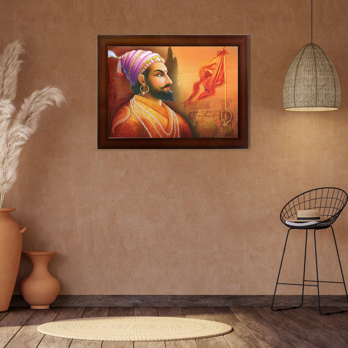 CRAFT QUEST Chhatrapati Shivaji Maharaj photo frame Home Decorative items with synthetic frame
