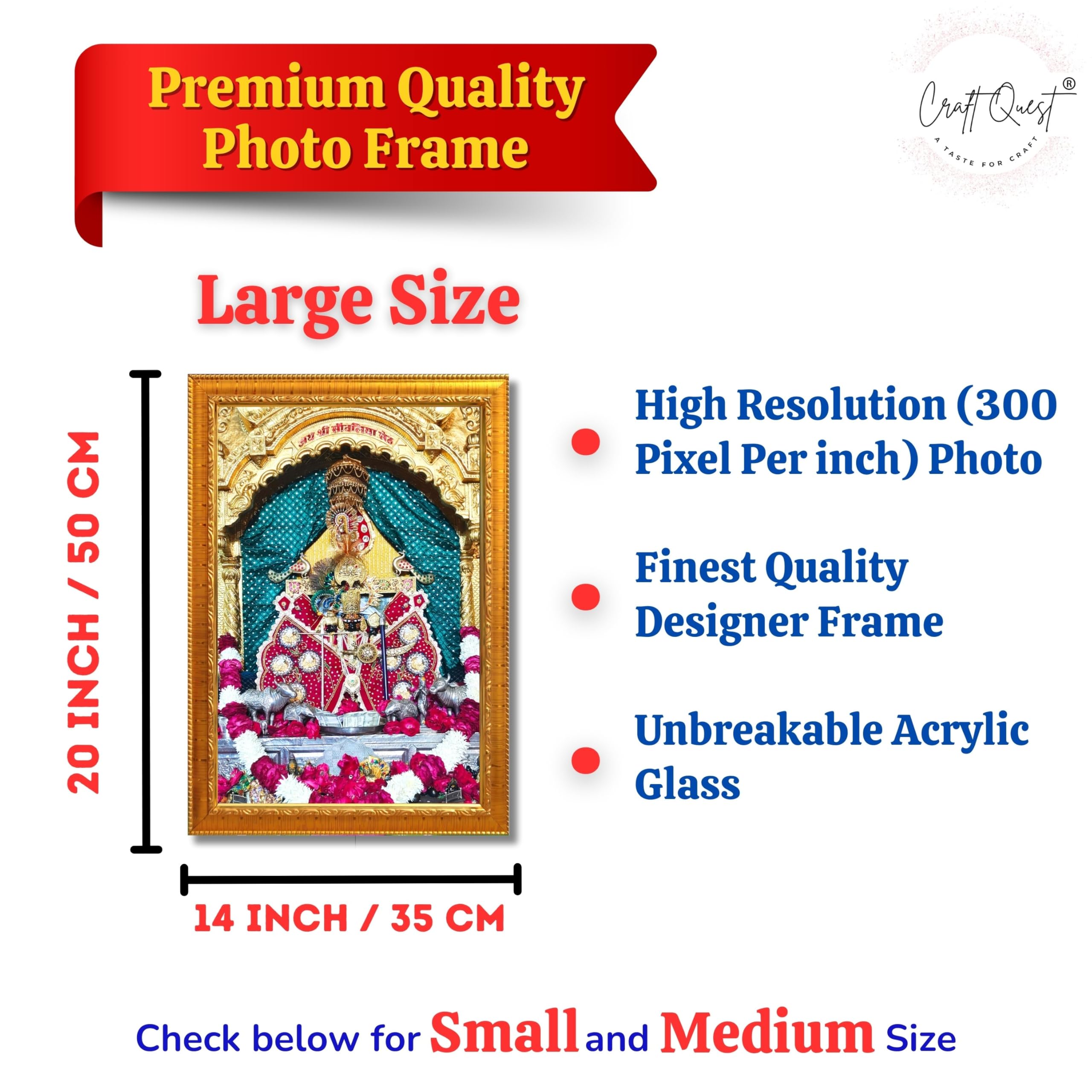 CRAFT QUEST Shree Sanwaliya Seth Shringaar Darshan Religious Photo Frame