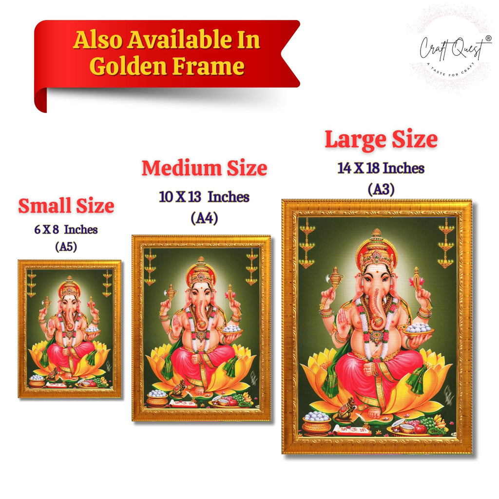 CRAFT QUEST Lord Ganesha Abstract Modern Wall Painting With Frame For Home and Office Decor